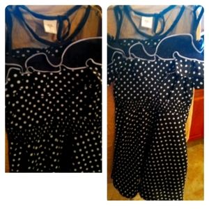 Lacey black with white polka dotes dress